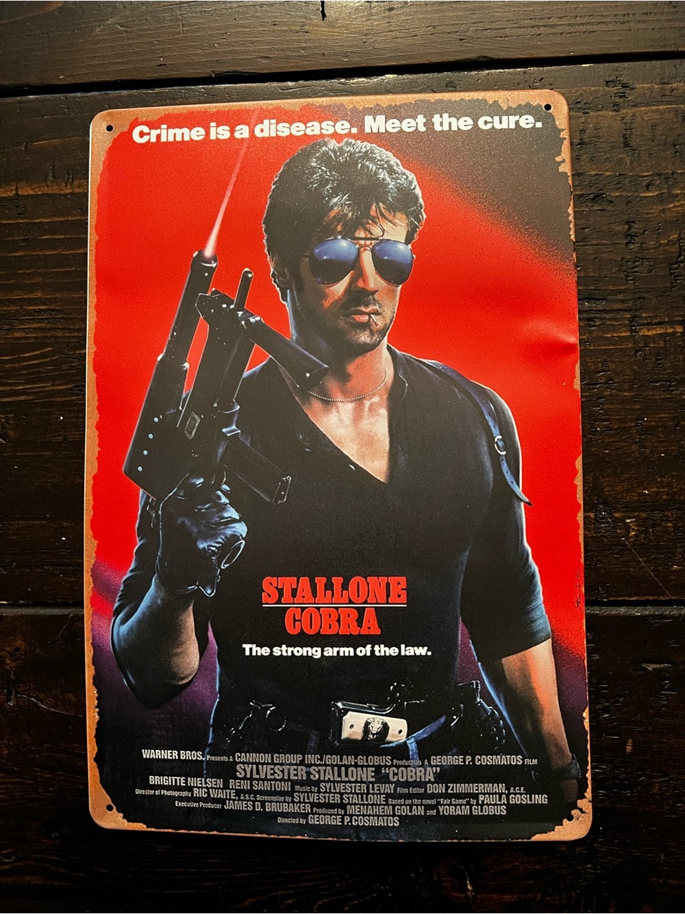 Stallone Cobra Retro Movie Metal Wall Art (New)